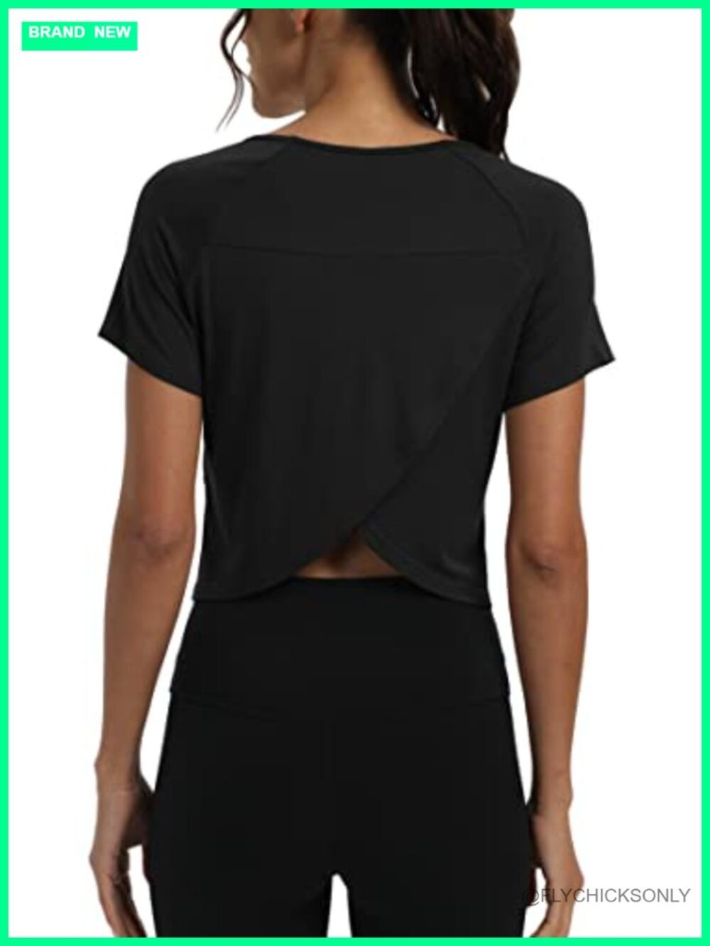 Cropped Split Back Athletic Gym Shirt Loose Fit